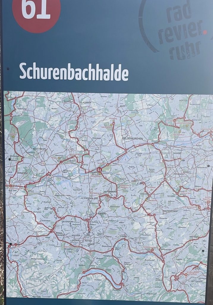 Knotenpunktkarte 61 im rad revier ruhr an der Schurenbachhalde