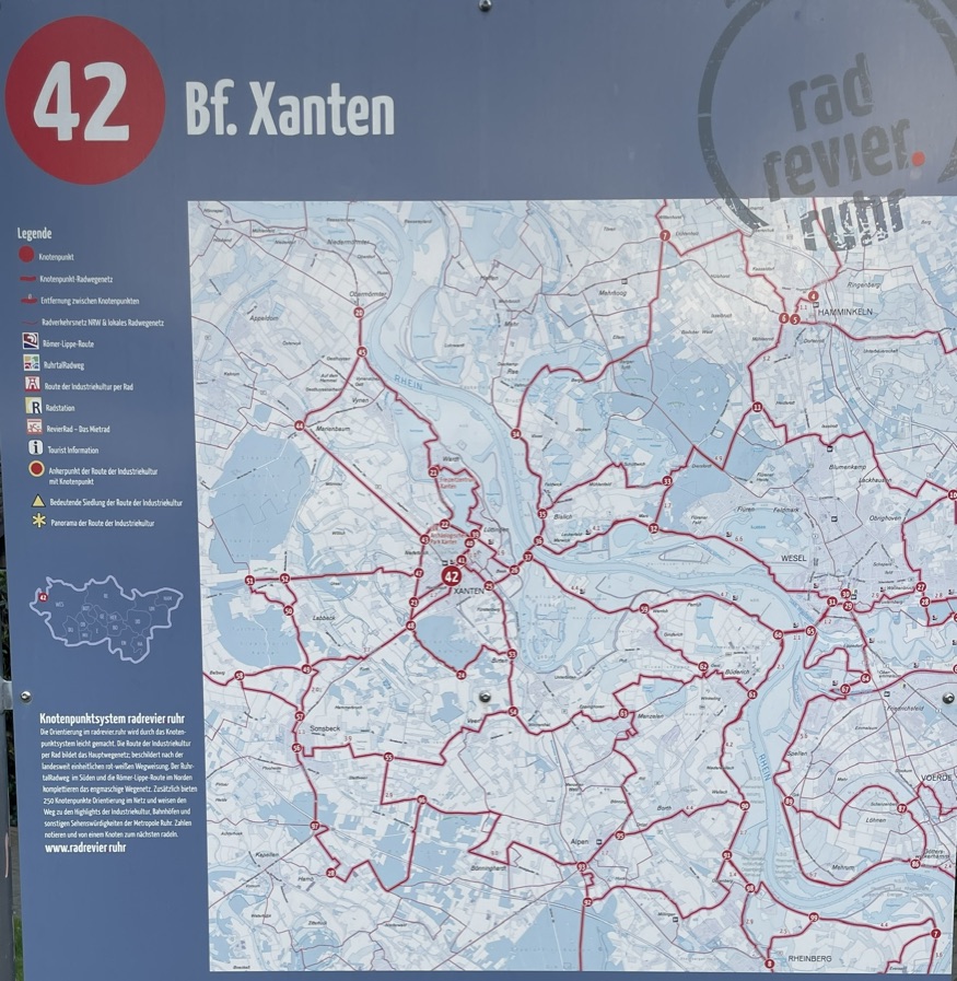 Knotenpunktkarte 42 im Kreis Wesel Bahnhof in Xanten