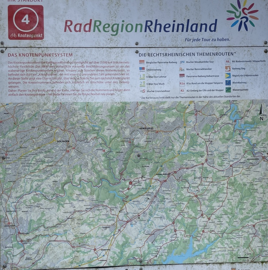 Knotenpunktkarte 4 in der RadRegionRheinland